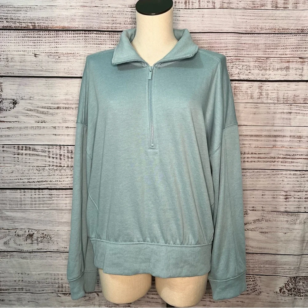 Lou & Grey XL Lounge Pull Over‎ 1/2 Zip Blue Sweater Athleisure